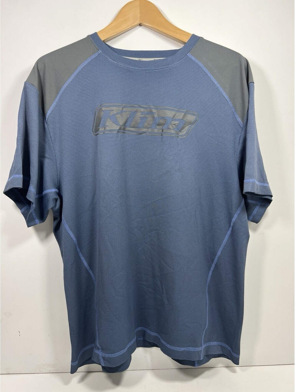 Klim Men’s Shirt XL Blue Gray Performance Tee Short Sleeve Riding Jersey
